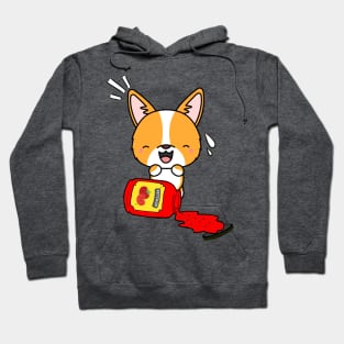 corgi Spilled a bottle of ketchup Hoodie